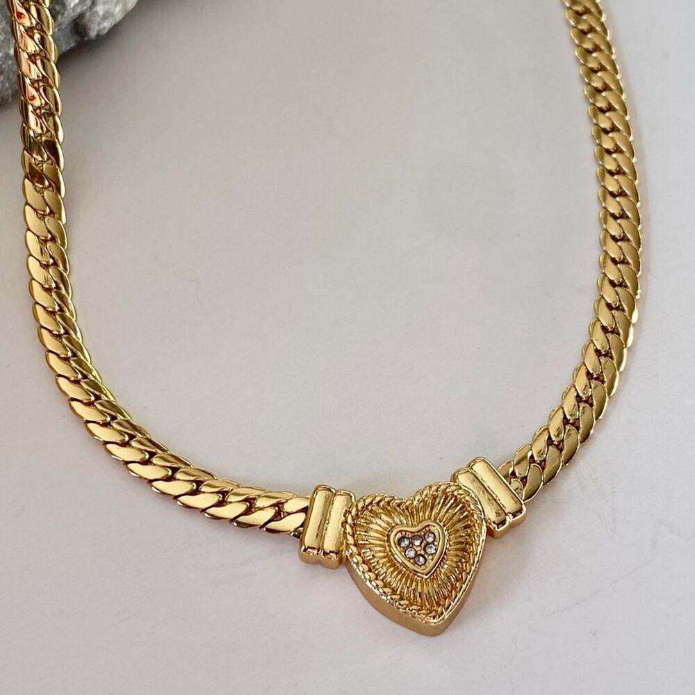 NEW Rhinestone Heart On Snake Chain - Picture 15 of 15